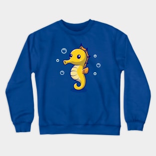 Cute Seahorse Cartoon Vector Icon Illustration Crewneck Sweatshirt